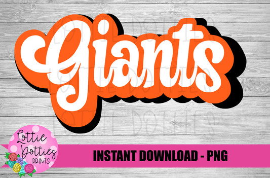 Giants PNG - Giants sublimation design - Digital Download