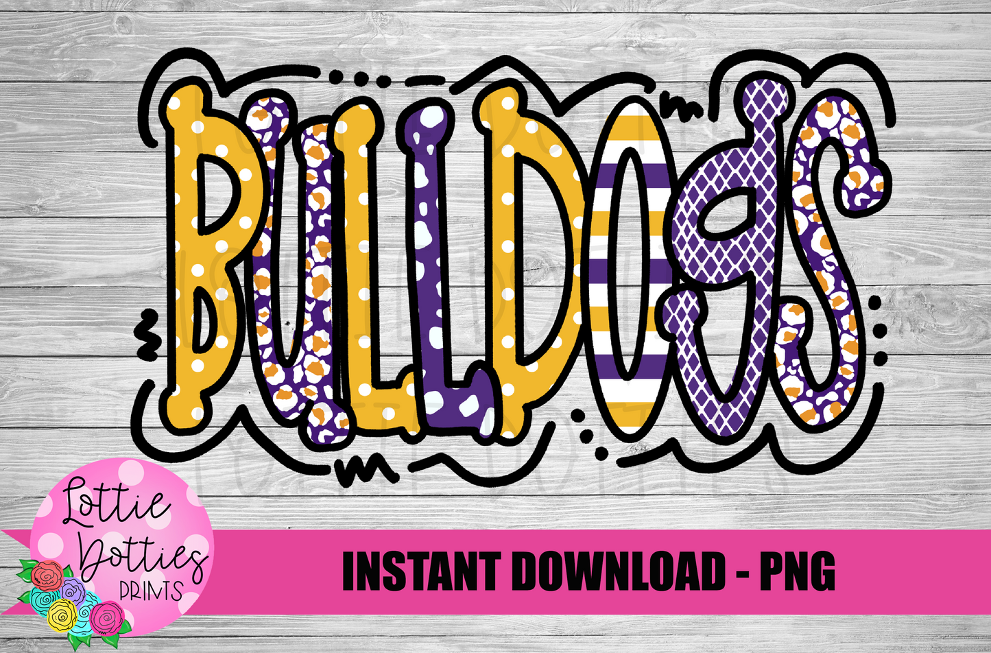 Bulldogs PNG - Bulldogs sublimation design - Digital Download - Purple and Gold