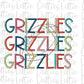 Grizzlies Football - PNG - Football - Sublimation design - Digital Download