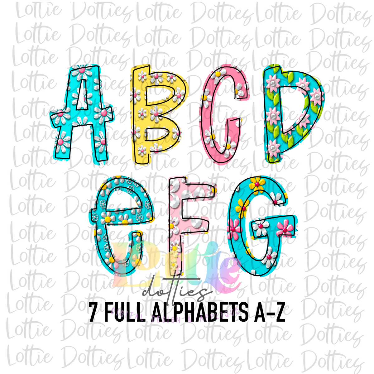 Bright Floral Alpha - Alpha Pack - Alphabet Clipart - Instant Download ...