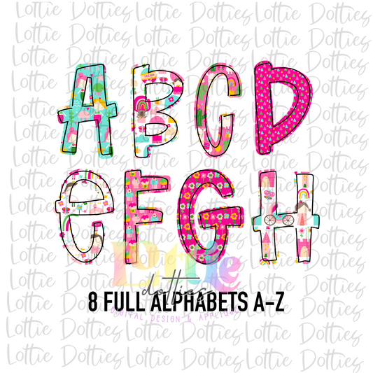 Girly Alpha - Alpha Pack - Alphabet Clipart - Instant Download  - Alpha Pack