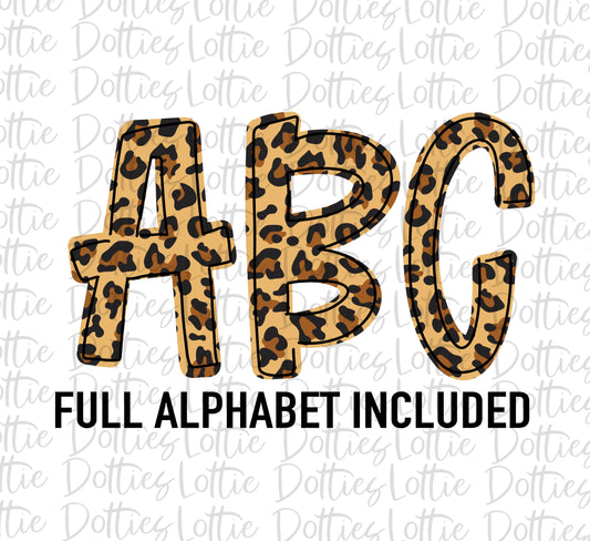 Leopard Alphabet - Alpha Pack - Alphabet Clipart - Instant Download - Caps and lowercase