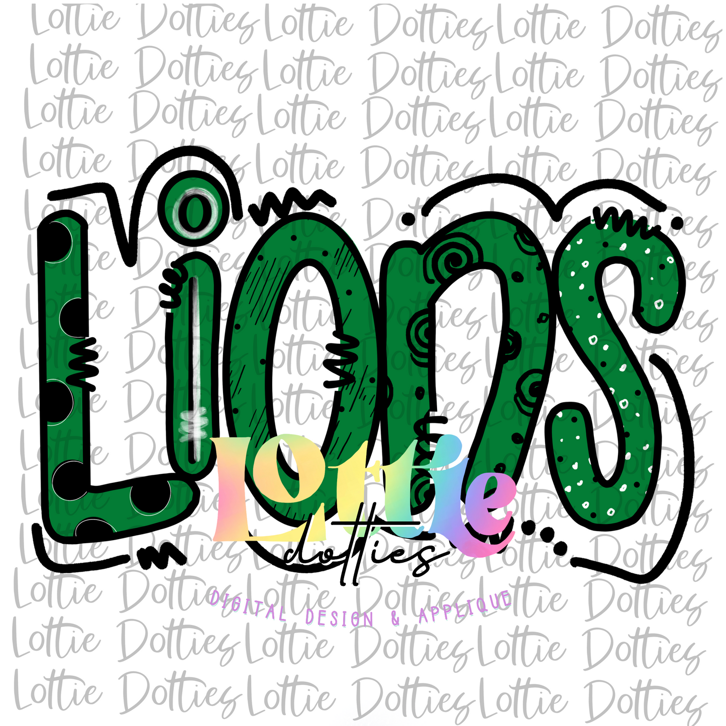 Lions PNG - Lions -  sublimation design - Digital Download -Green