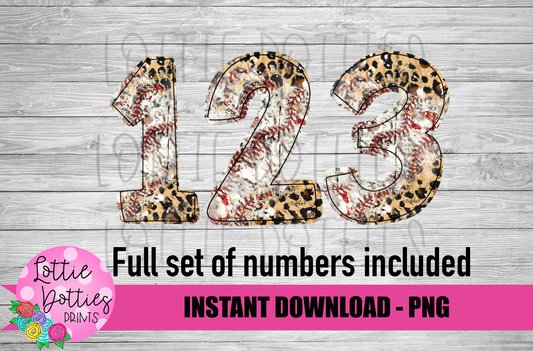 Leopard Baseball Number Alphabet - Alpha Pack - Alphabet Clipart - Instant Download  - Alpha Pack