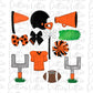 Orange and Black Football and Cheer Elements - Football Alpha Pack add ons - Football Clipart - Digital Download - PNG