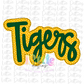 Tigers Green and Gold - PNG - sublimation design - Digital Download