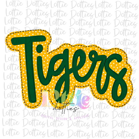 Tigers Green and Gold - PNG - sublimation design - Digital Download