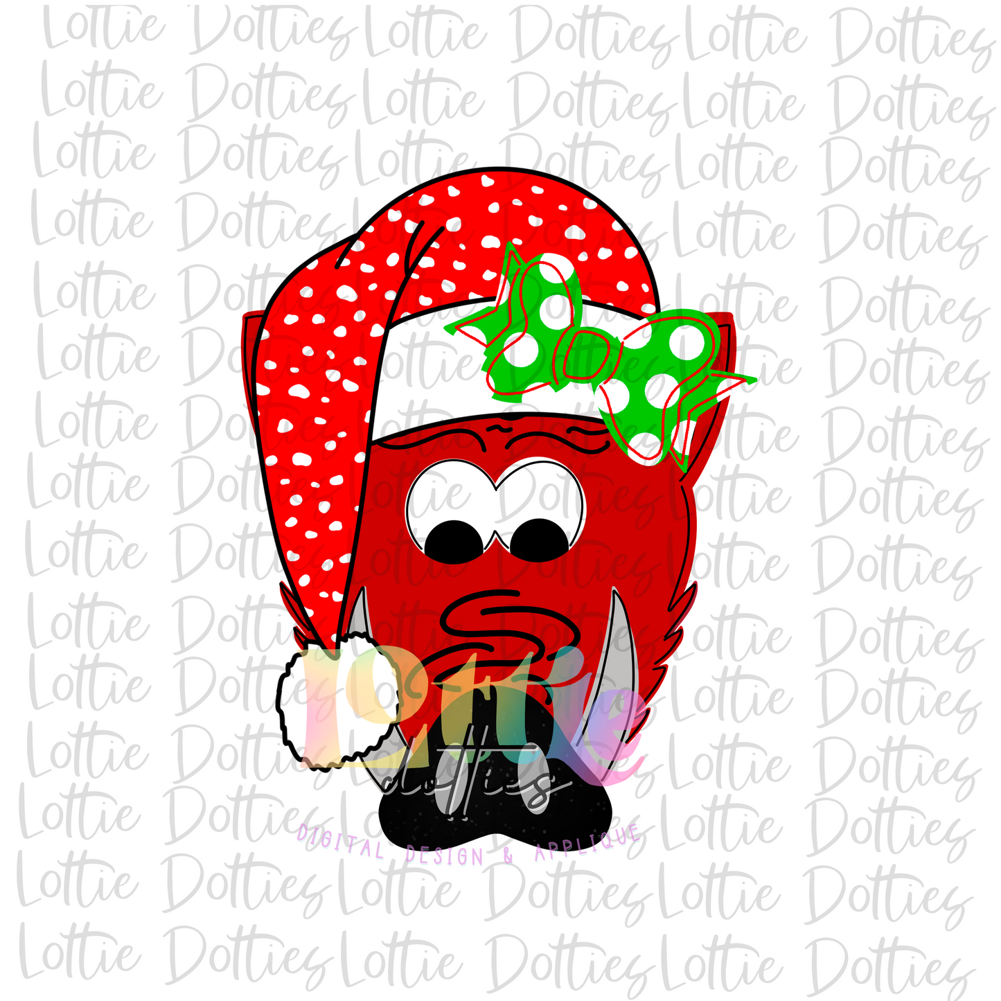 Razorback  Girl Santa Hat Png - Sublimation Design- Digital Download