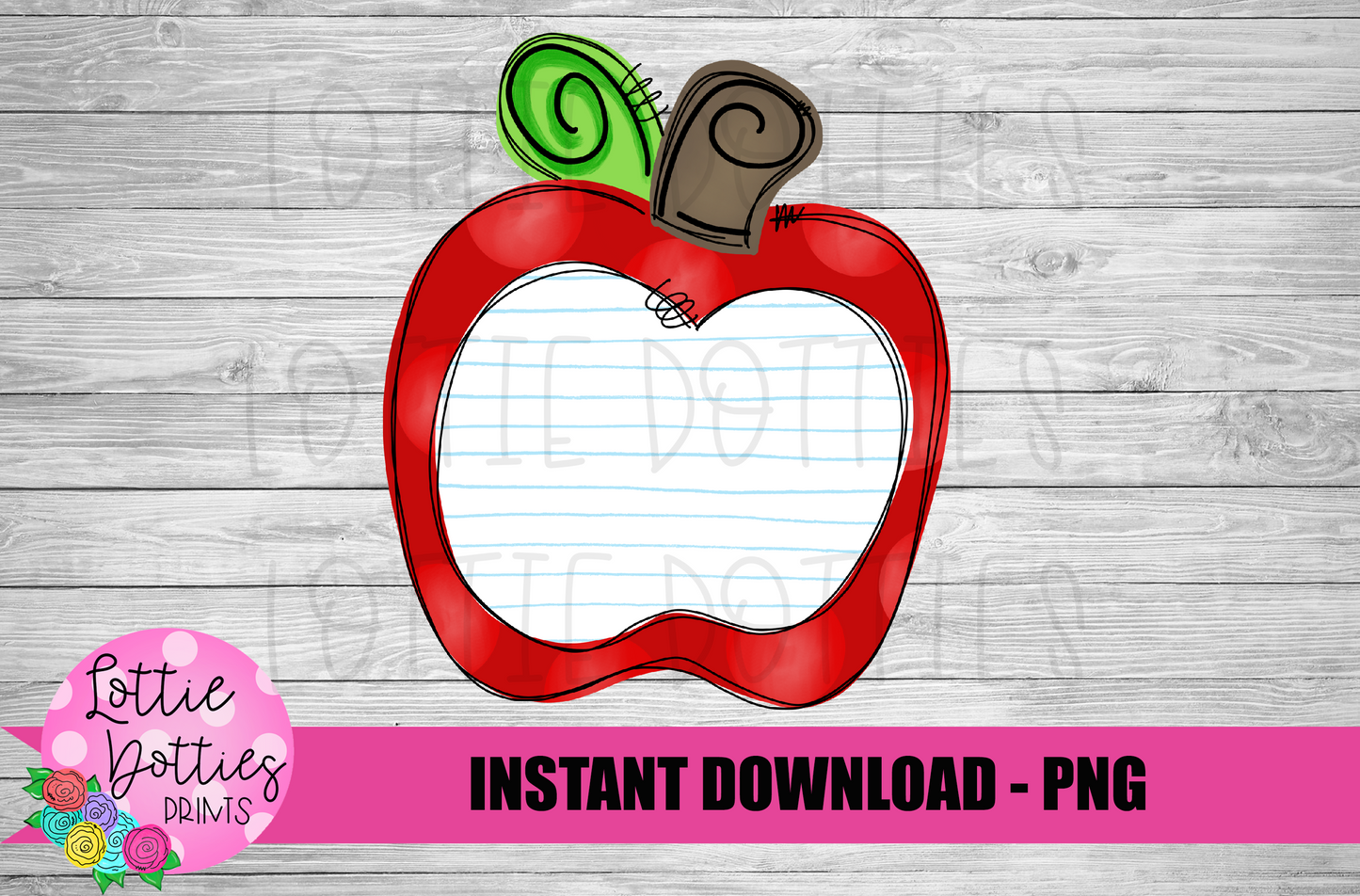 Apple Png - Back to School Design - Digital Download