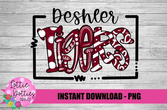 Deshler Tigers PNG - Tigers sublimation design - Digital Download