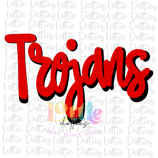 Trojans - PNG - sublimation design - Digital Download  - Red