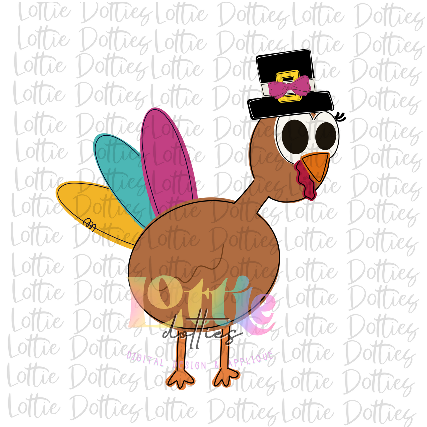 Turkey Girl Pilgrim Png - Thanksgiving Sublimation Design- Digital Download