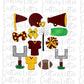 Burgundy and Gold Football and Cheer Elements - Football Alpha Pack add ons - Football Clipart - Digital Download - PNG