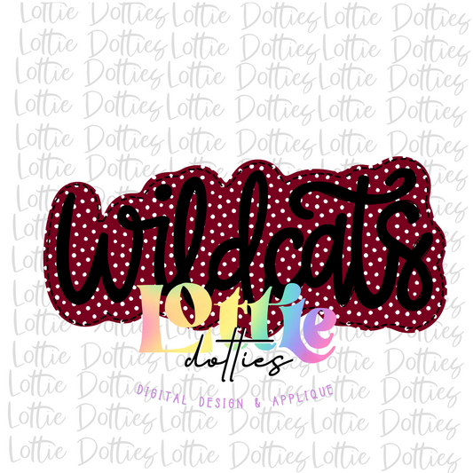 Wildcats PNG -  sublimation design - Digital Download - Maroon and Black