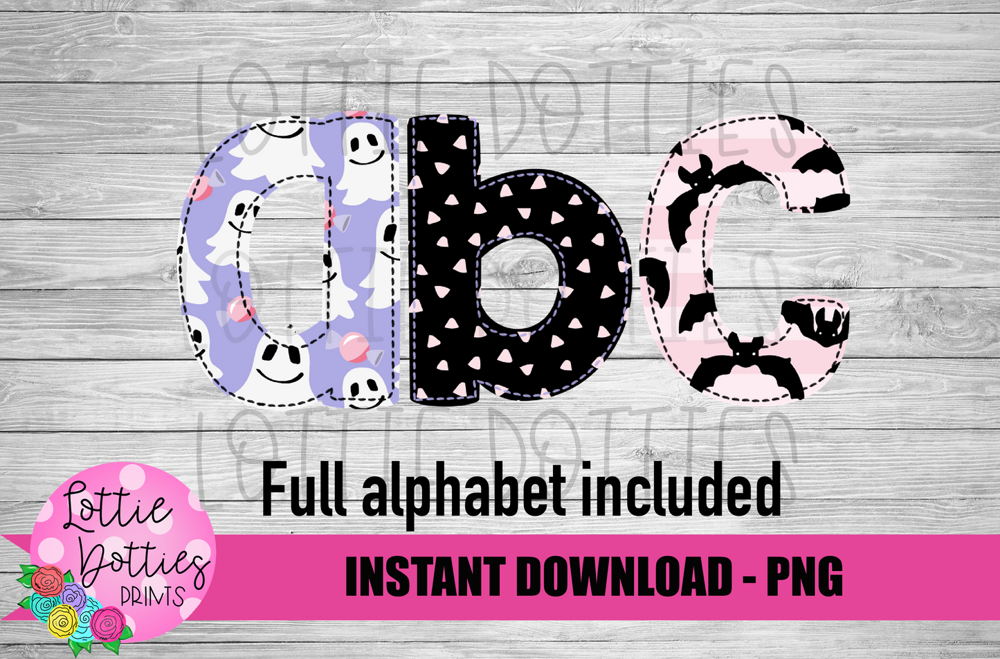 Ghosts and Bats Faux Applique Alphabet - Alpha Pack - Alphabet Clipart - Instant Download  - Boy Alpha Pack