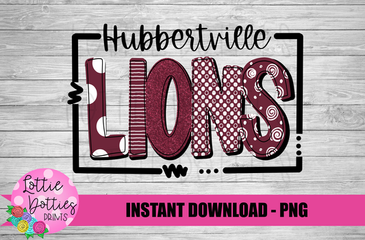 Hubbertville Lions PNG - Lions -  sublimation design - Digital Download