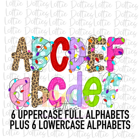 Christmas lights Alphabet - Alpha Pack - Alphabet Clipart - Instant Download  - Christmas Alpha Pack