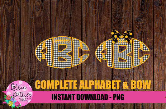 Football Alpha - Black and Gold Alphabet - Alpha Pack - Alphabet Clipart - Instant Download  - Alpha Pack