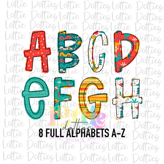 Dino Racers Alpha - Alpha Pack - Alphabet Clipart - Instant Download  - Alpha Pack