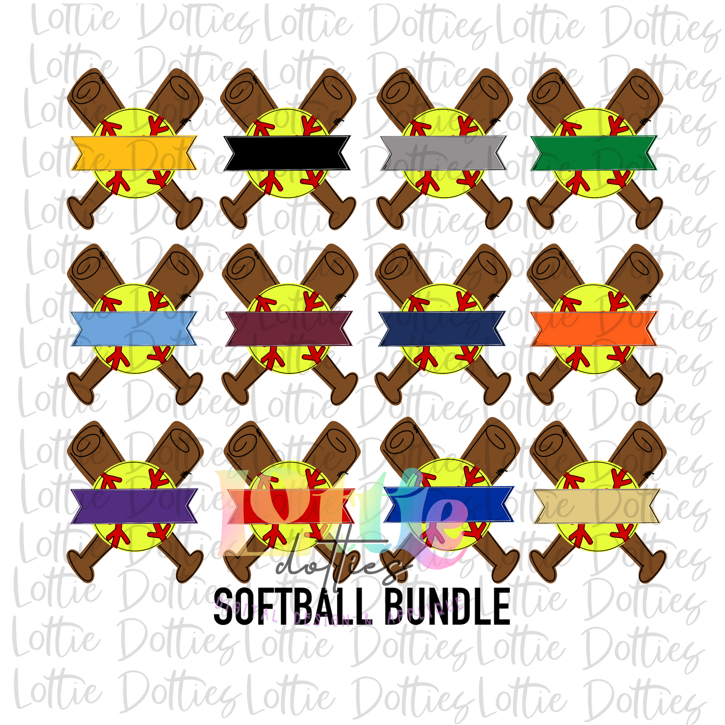 Softball Bundle Design PNG - Softball- Digital Download