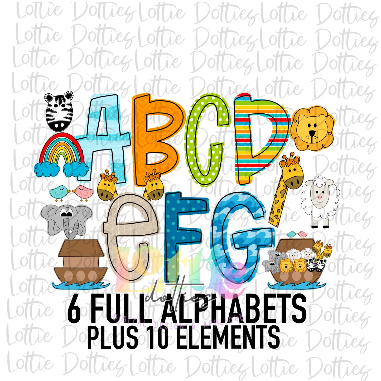 Noah’s Ark Alpha - Alpha Pack - Alphabet Clipart - Instant Download  - Alpha Pack