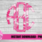 Pink Camo scallop Circle Initials Alphabet - Alpha Pack - Alphabet Clipart - Instant Download - Patriotic
