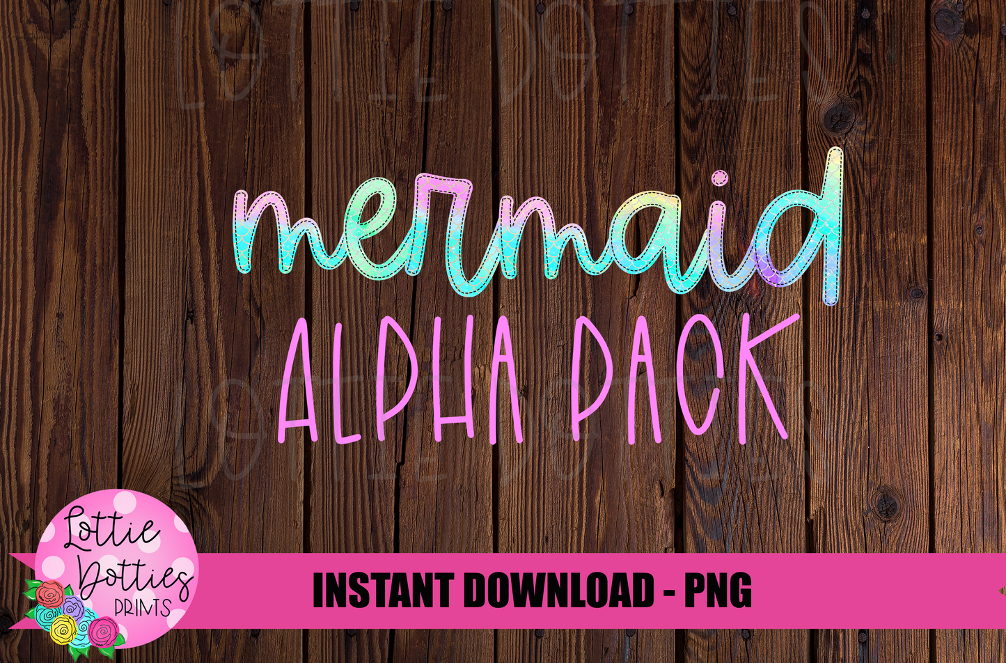 Mermaid Faux Applique Alphabet - Alpha Pack - Alphabet Clipart - Instant Download - Rainbow