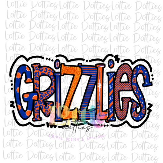 Grizzlies PNG - Grizzlies Sublimation - Digitial Download - Royal and Orange