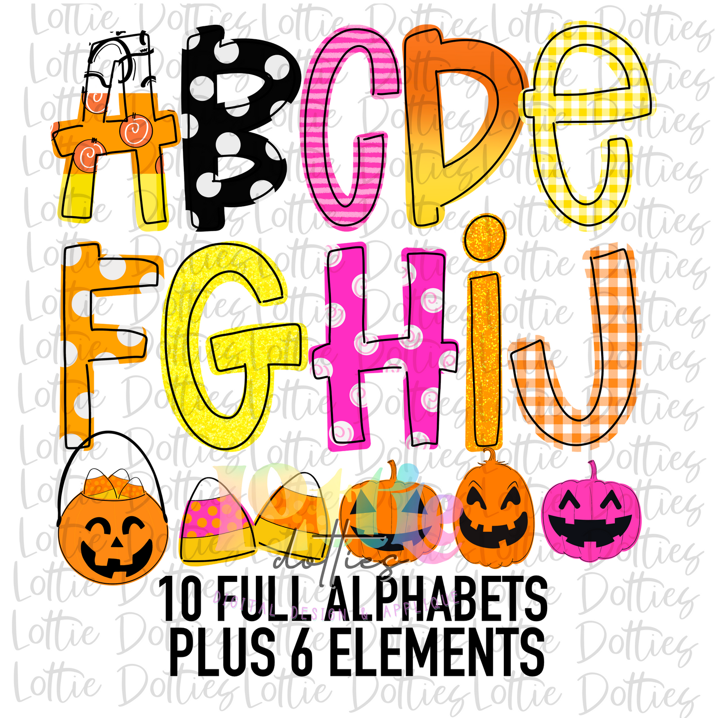 Candy corn Alphabet - Halloween Alpha Pack - Alphabet Clipart - Instant Download