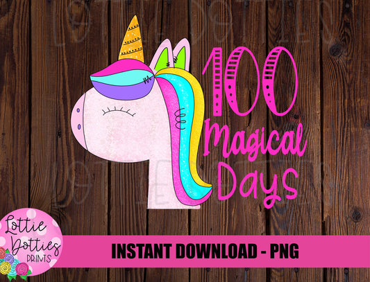 Unicorn PNG - Unicorn Sublimation - 100 Day of School