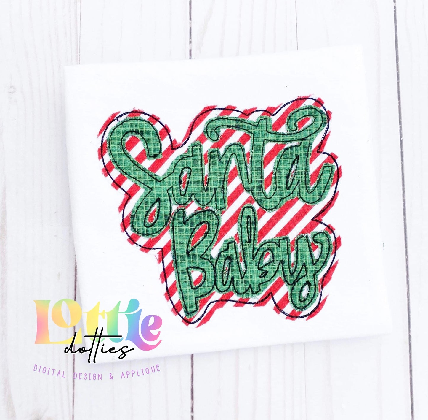 Santa Baby Christmas Applique Design - Machine Embroidery - Instant Download - Christmas Applique