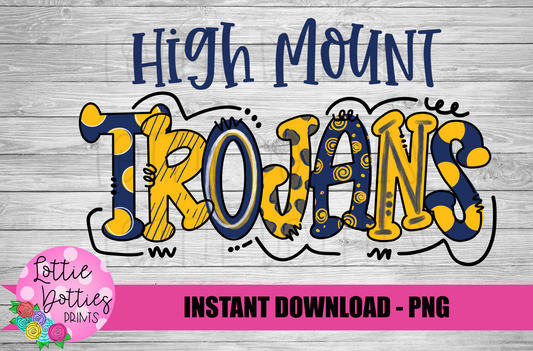 High Mount Trojans PNG - Trojans sublimation design - Digital Download