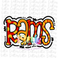 Rams PNG - Rams Sublimation design - Digital Download - Red and Yellow