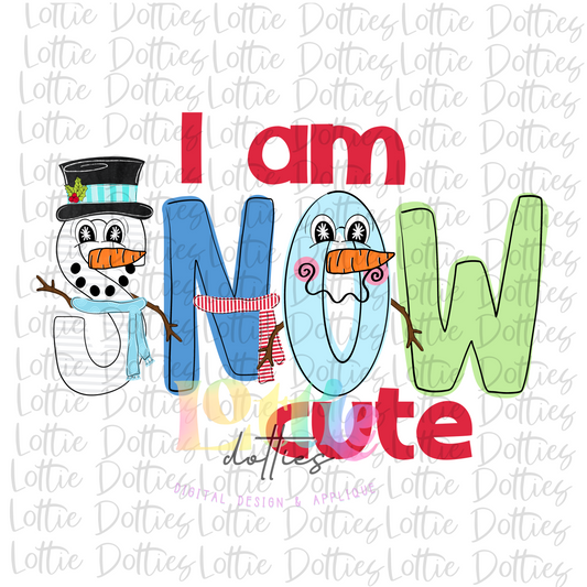 I am Snow Cute Red - PNG - sublimation design - Digital Download