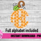 Polka Dot Pumpkin Scallop Monogram Alphabet - Halloween Alpha Pack - Alphabet Clipart - Instant Download
