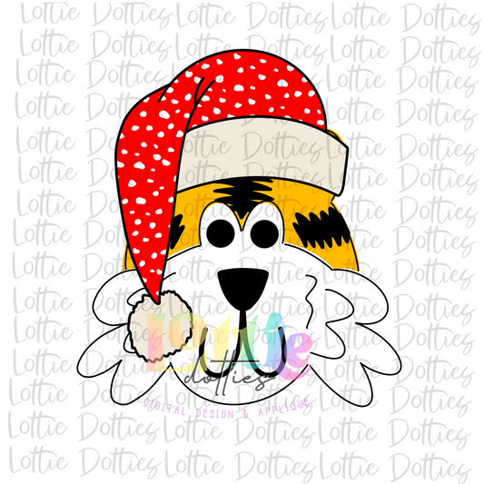 Tiger Santa Hat Black and Gold Png - Sublimation Design- Digital Download