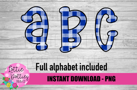 Royal Plaid Hand Lettered Alphabet - Alpha Pack - Alphabet Clipart - Instant Download  - Alpha Pack