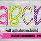 Spring Dots and Stripes Faux Appliqué Alphabet - Alpha Pack - Alphabet Clipart - Instant Download