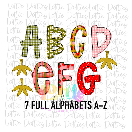 Strawberry Alpha - Alpha Pack - Alphabet Clipart - Instant Download  - Alpha Pack