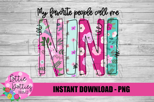 Nini Png - Sublimation File - Instant Download - Digital Download - Mother's Day Design