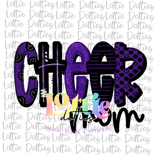 Cheer Mom Png - Cheer Sublimation File - Purple and Black - Instant download - Digital Download