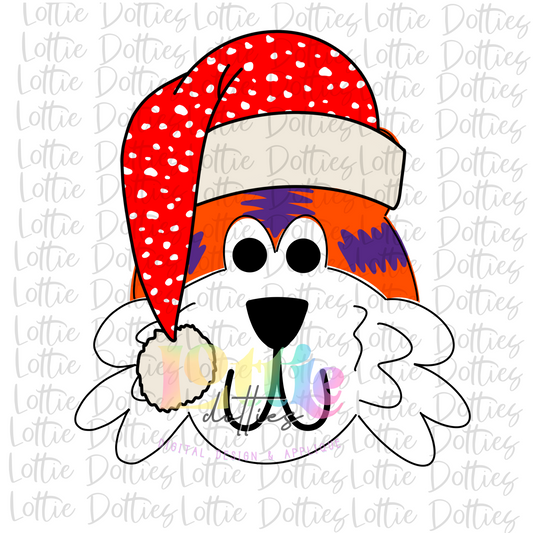 Tiger Santa Hat purple and orange  Png - Sublimation Design- Digital Download