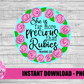 More Precious than Rubies Png - Floral Girls Sublimation Design