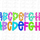 Bright Dots and Solids Alphabet - Alpha Pack - Alphabet Clipart - Instant Download  - Alpha Pack