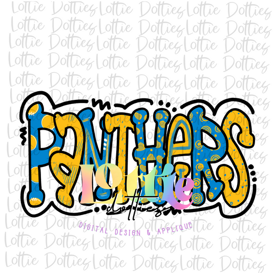 Panthers  PNG - Panthers Sublimation  - Digital Download - Light Blue and Gold