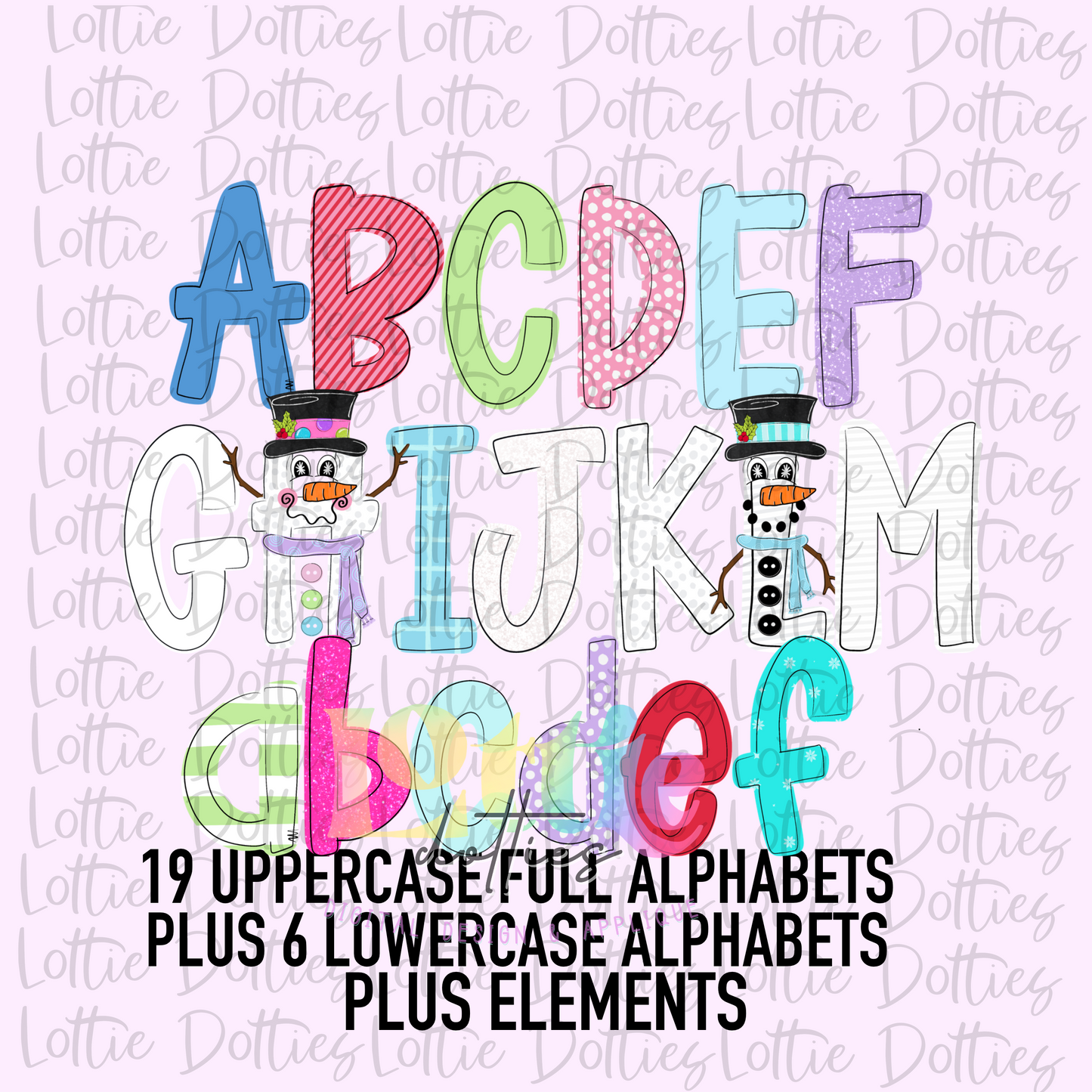 Snowman Alpha Pack - Winter Alphabet - Snowman Alpha Pack - Christmas Alpha Pack - Alphabet Clipart - Instant Download