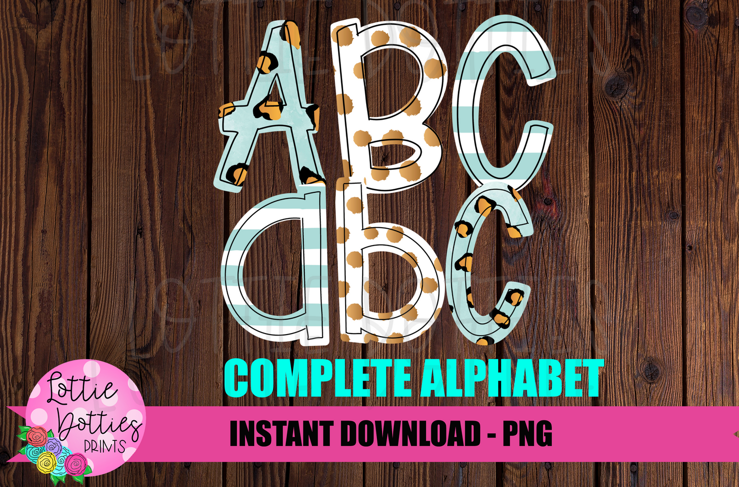 Leopard Alphabet - Leopard Alpha Pack - Alphabet Clipart - Instant Download  - Christmas Alpha Pack