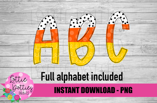 Candy Corn alpha  - Alpha Pack - Alphabet Clipart -  - Halloween Alpha Pack