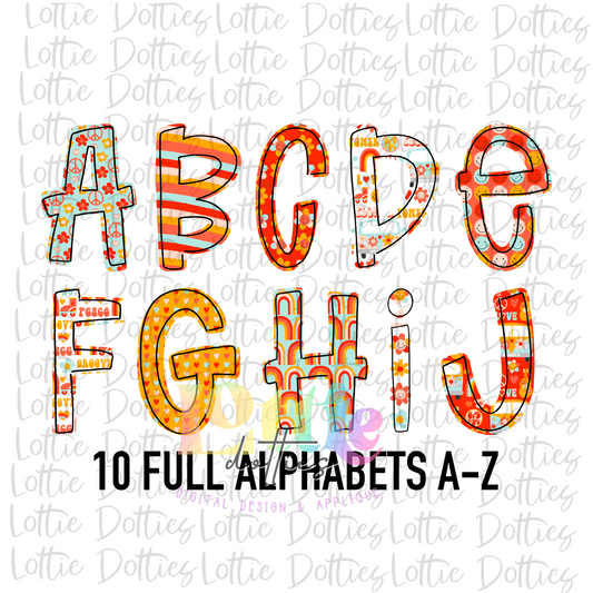 Retro Alpha - Alpha Pack - Alphabet Clipart - Instant Download  - Alpha Pack