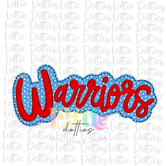 Warriors Red and Blue - PNG - sublimation design - Digital Download